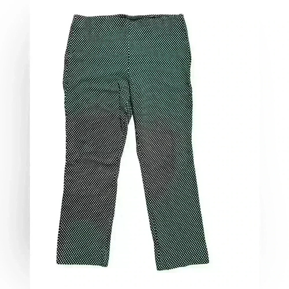 Chico's size 2.5R pull on pants Black background with white/gray diamonds - Picture 1 of 7